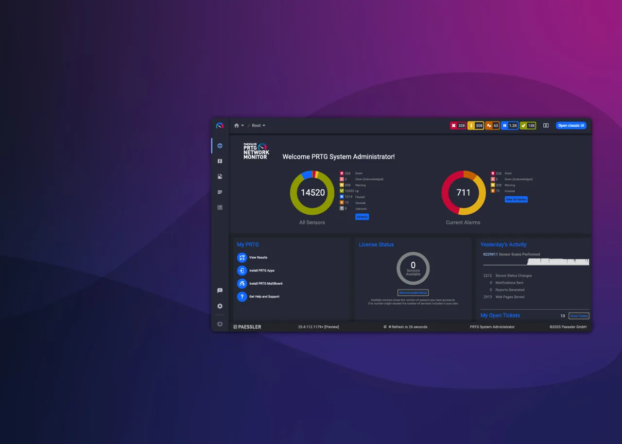 PRTG Network Monitor web interface